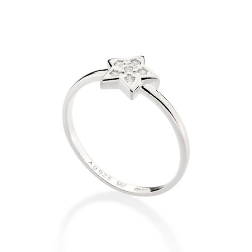 SILVER 925 STAR SKINNY RING