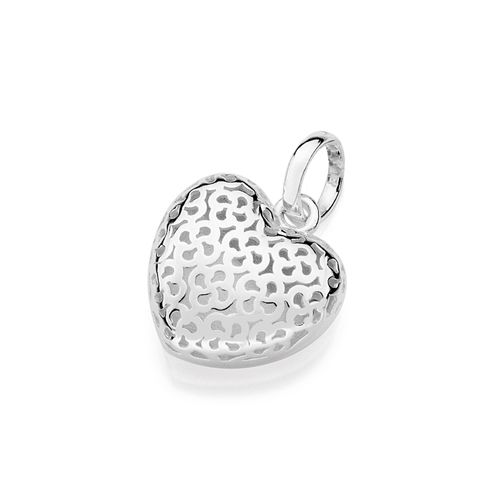 SILVER 925 HOLLOW DESIGN HEART PENDANT