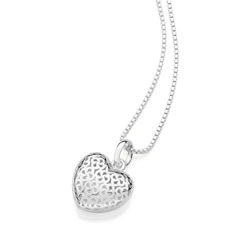 SILVER 925 HOLLOW DESIGN HEART PENDANT