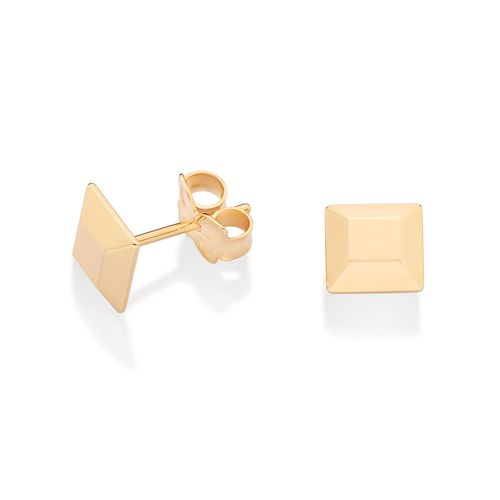 GOLD SQUARE STUD EARRINGS