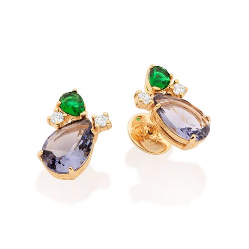 GOLD COLORFUL LIFE CYCLES EARRINGS