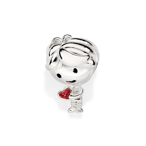 SILVER 925 BOY HOLDING HEART CHARM