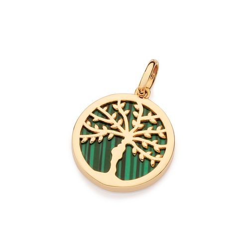 GOLD GREEN TREE OF LIFE PENDANT
