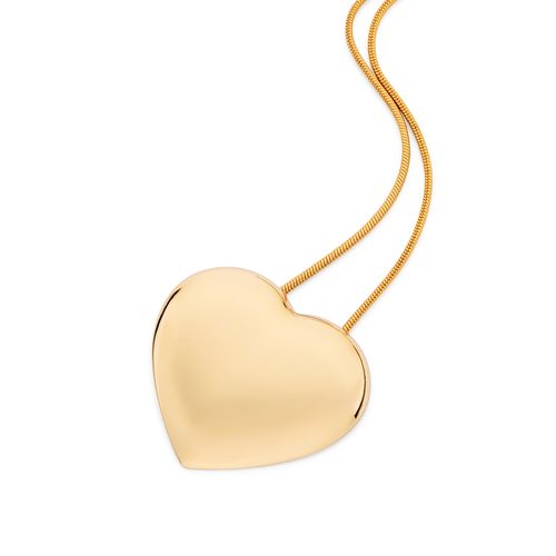 GOLD PADDED HEART MAXI PENDANT