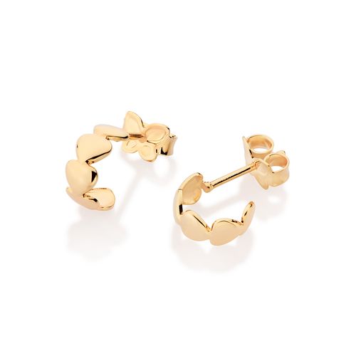 GOLD HEARTS HUGGIE EARRINGS