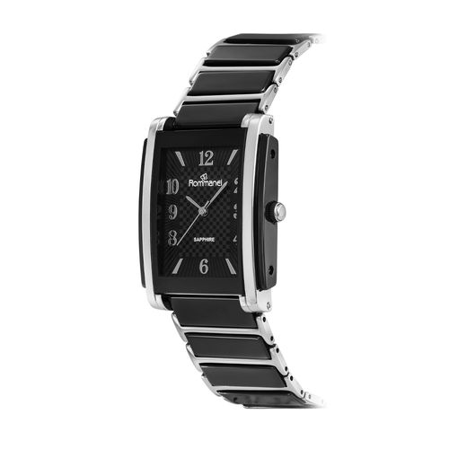 BLACK AND SILVER ANALOG DRESS WATCH