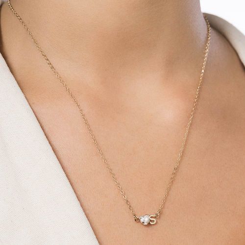 GOLD STUDDED INITIAL NECKLACE - LETTER INSERIR LETRA-LETTER S