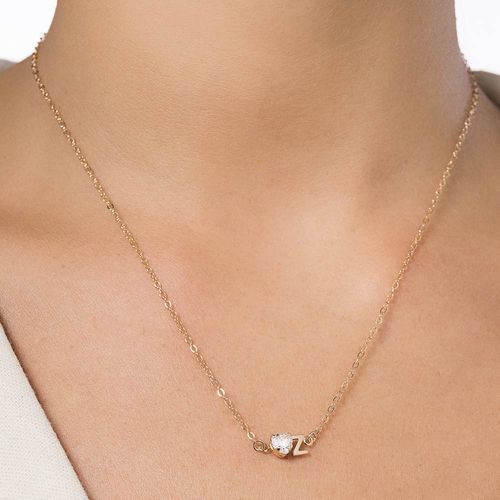 GOLD STUDDED INITIAL NECKLACE - LETTER INSERIR LETRA-LETTER Z
