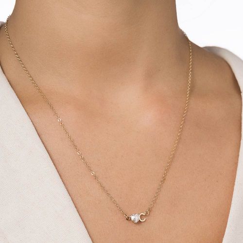 GOLD STUDDED INITIAL NECKLACE - LETTER INSERIR LETRA-LETTER C