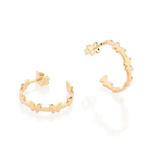 GOLD BUTTERFLY HOOP EARRINGS