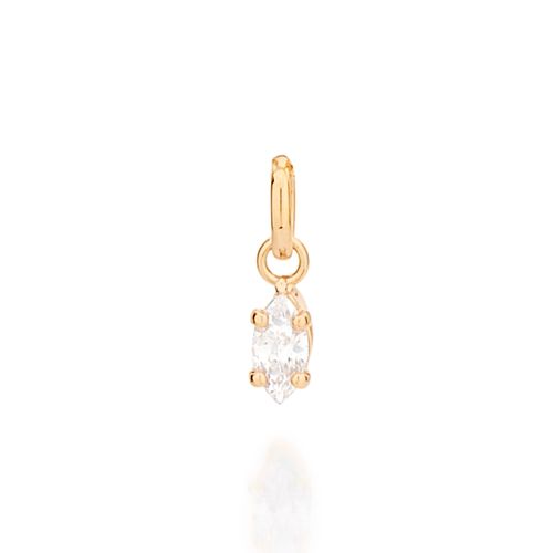 GOLD KID'S NAVETTE PENDANT IN RED