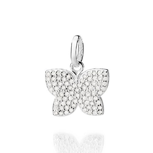 SILVER 925 FULLY STUDDED BUTTERFLY PENDANT